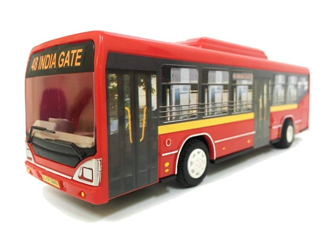     			Low Floor Bus with 6 Wheels- Pull Back Action -a Made in India Quality Product Safe to use Plastic for Kids (Multicolor)
