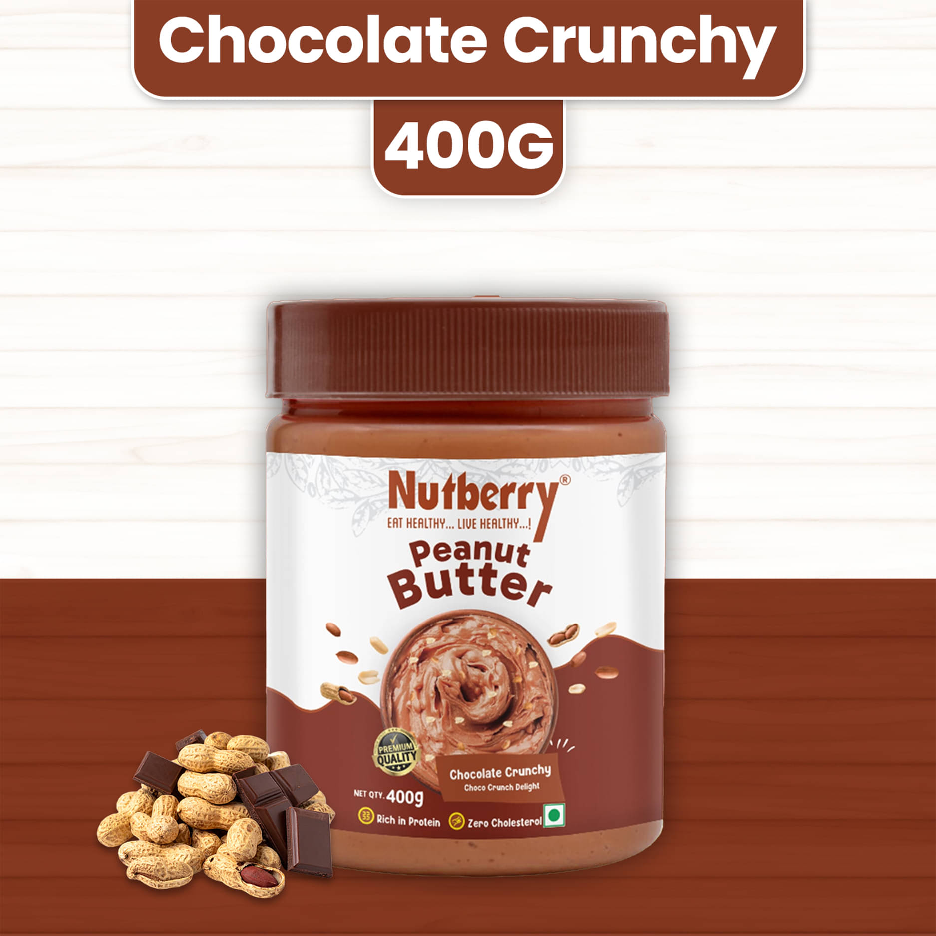     			Nutberry 400 gm Crunchy Nut Butter ( Pack of 1 )