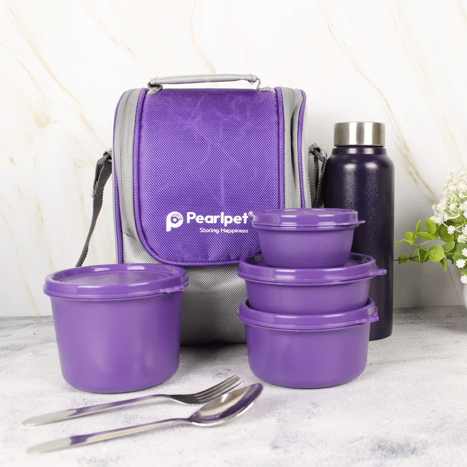     			PearlPet Buffe Office Lunch Box Stainless Steel Insulated Lunch Box 4 - Container ( Pack of 1 )