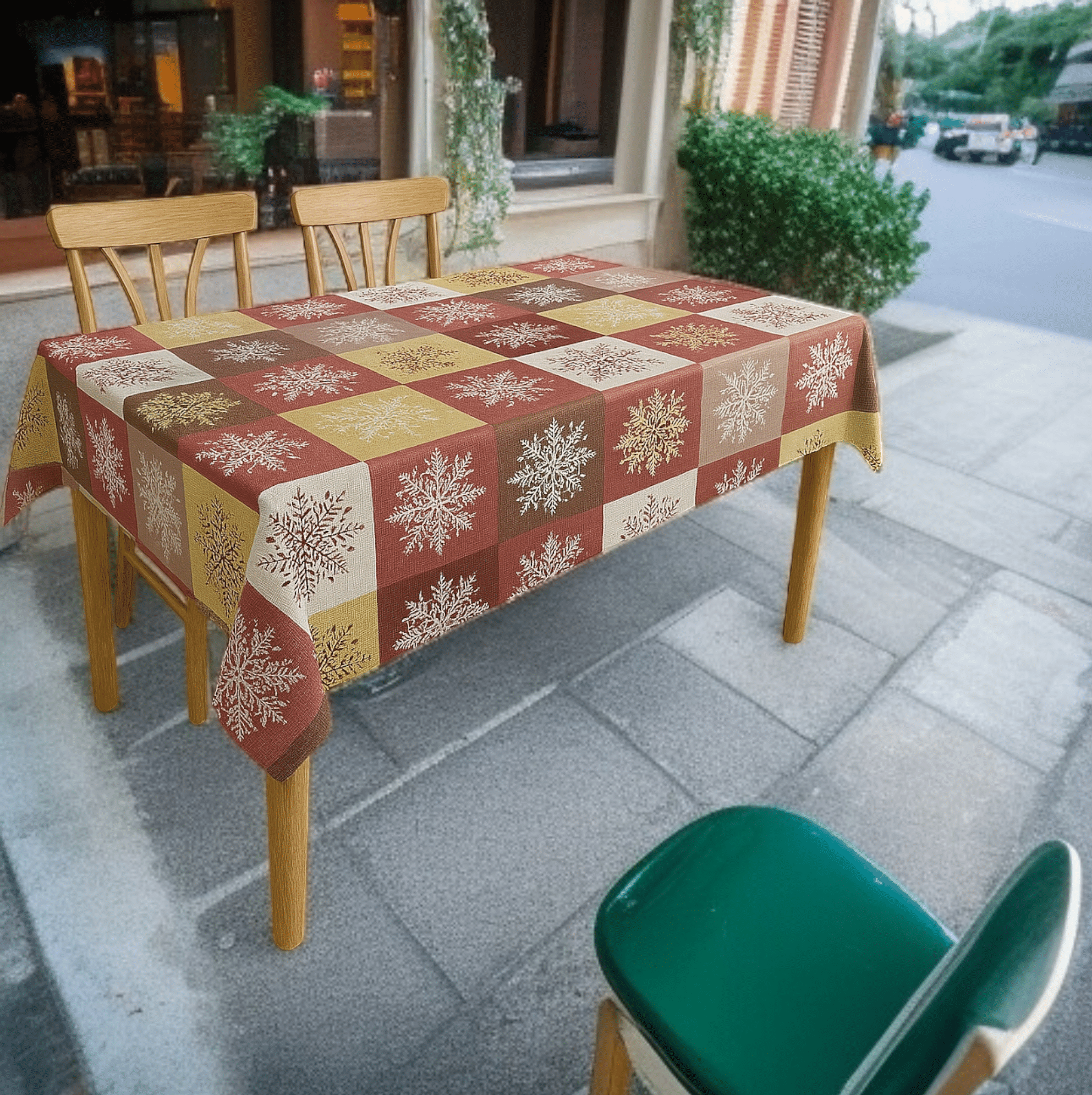     			ROYAL - NEST Printed Polyester 4 Seater Rectangle Table Cover ( 137 x 101 ) cm Pack of 1 Maroon