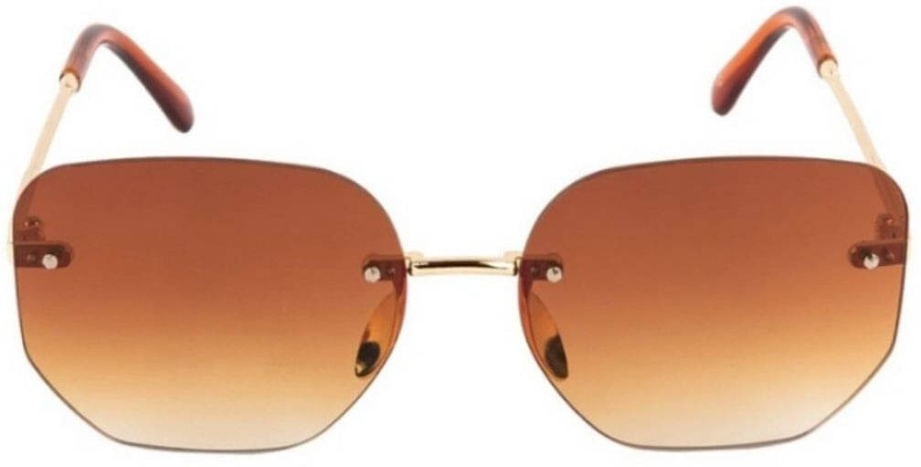     			Redex Gold Geometric Sunglasses ( Pack of 1 )