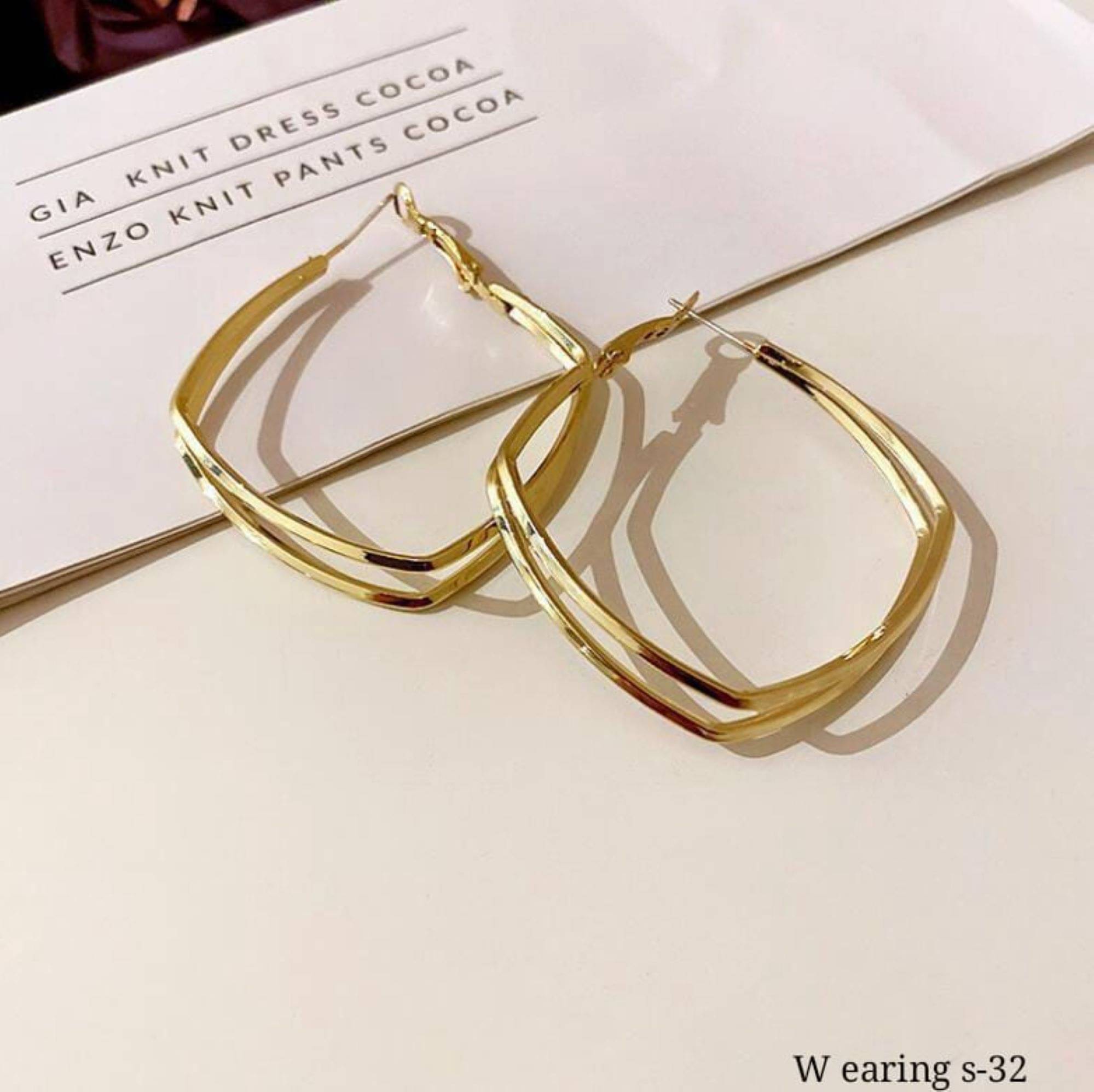     			SHANKHRAJ MA LL Gold Hoops Earrings ( Pack of 1 )