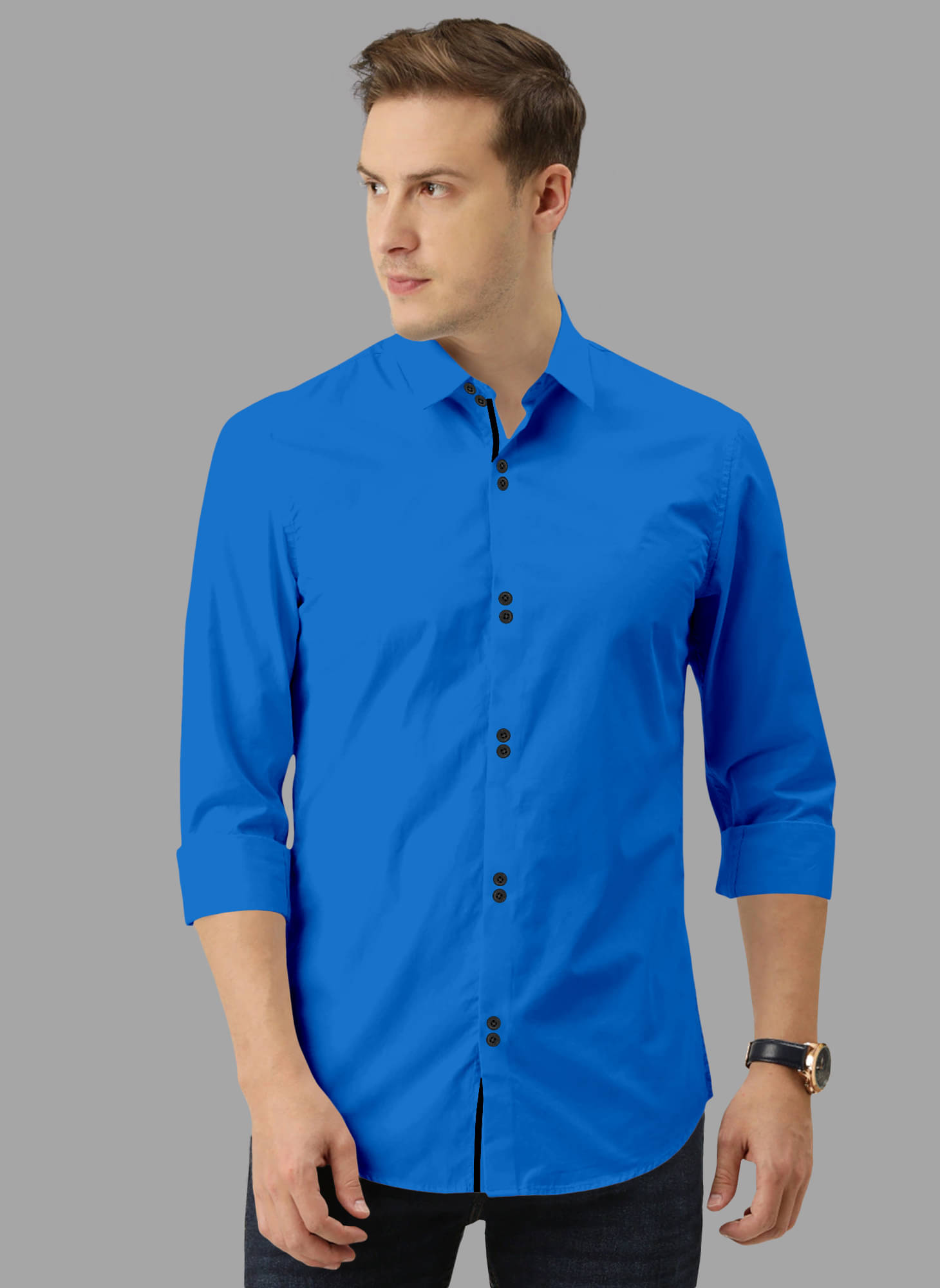 SUR-T Cotton Blend Regular Fit Solids Full Sleeves Men's Casual Shirt - Blue ( Pack of 1 ) SUR-T Cotton Blend Regular Fit Solids Full Sleeves Men's Casual Shirt - Blue ( Pack of 1 )