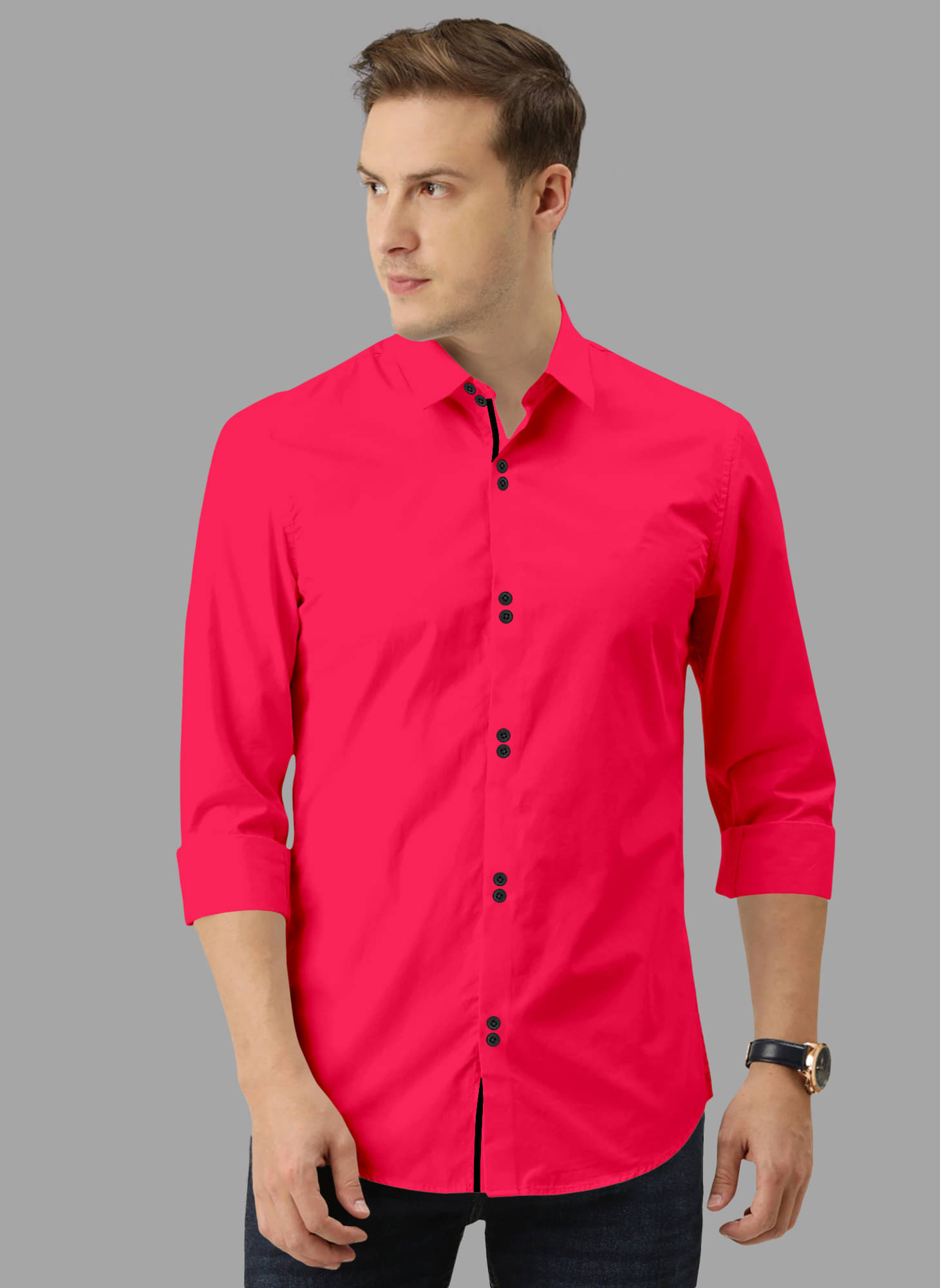 SUR-T Cotton Blend Regular Fit Solids Full Sleeves Men's Casual Shirt - Pink ( Pack of 1 ) SUR-T Cotton Blend Regular Fit Solids Full Sleeves Men's Casual Shirt - Pink ( Pack of 1 )