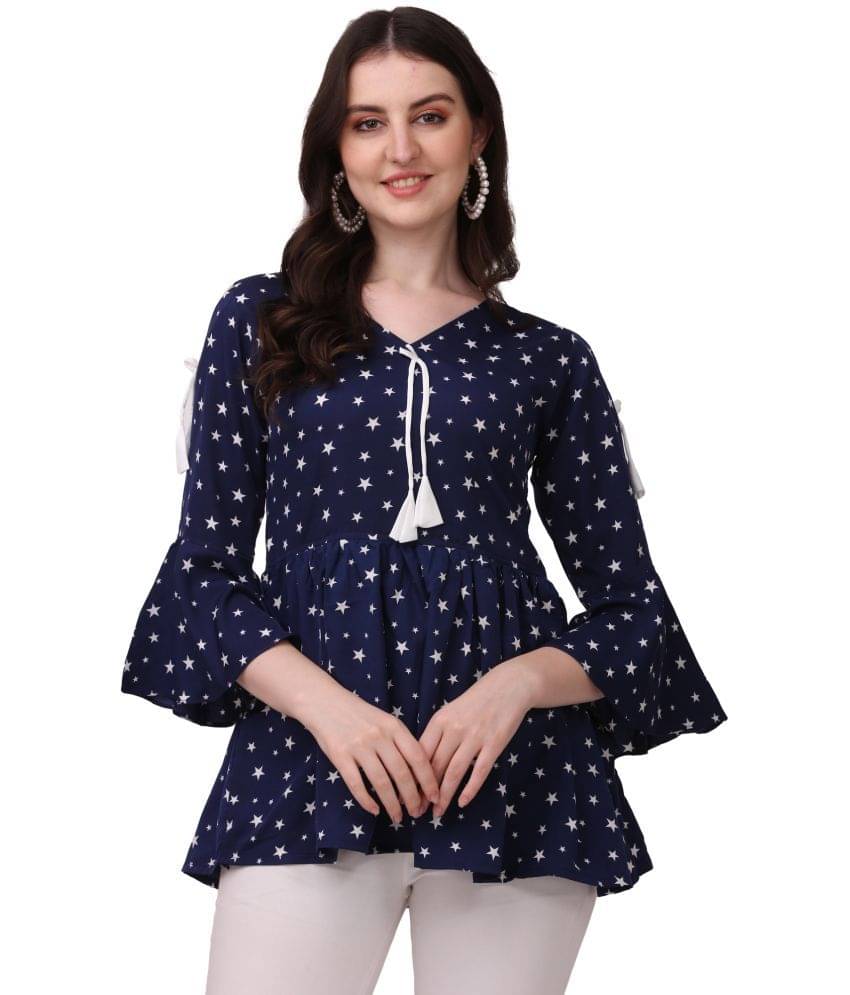     			Shcon Women's Crepe A-Line Top ( Blue )