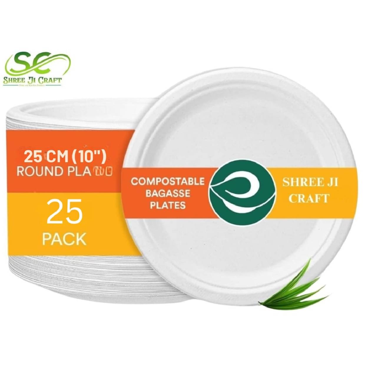 Shree Ji Craft 2 Pcs Clay White Half Plate Shree Ji Craft 2 Pcs Clay White Half Plate