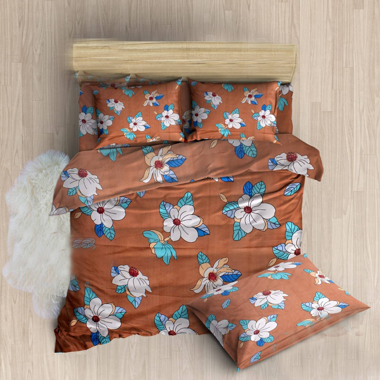 Sky Tex Poly Cotton 1 Double Bedsheet with 2 Pillow Covers ( Mustard ) Sky Tex Poly Cotton 1 Double Bedsheet with 2 Pillow Covers ( Mustard )