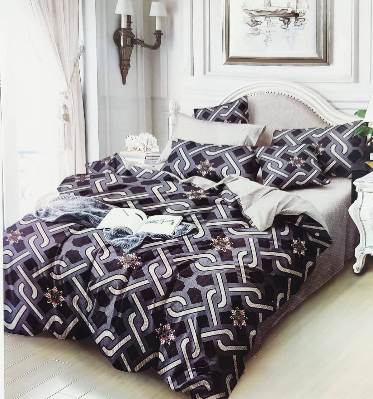     			Sky Tex Poly Cotton 1 Double Bedsheet with 2 Pillow Covers ( Grey )