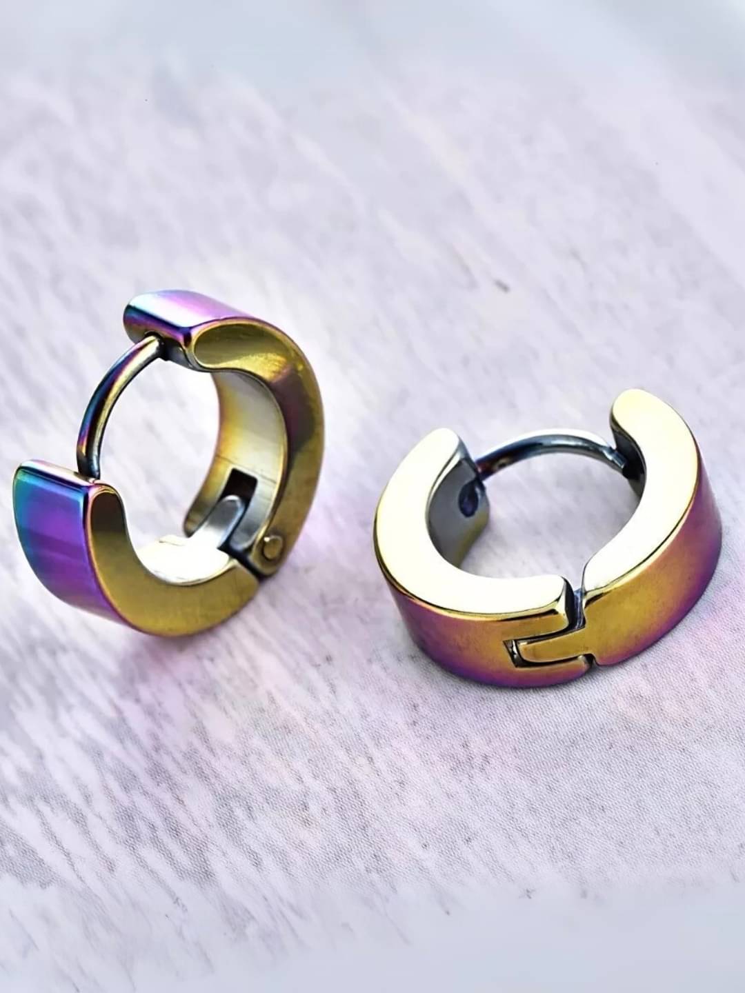     			Style Wind Multicolour Wide Bali Hoop Earring
