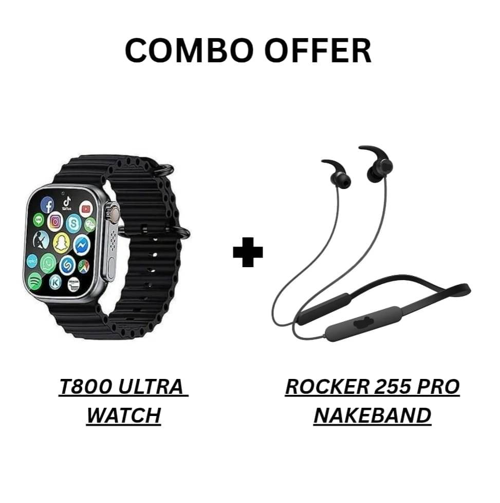 T800 ULTRA SMART WATCH WITH ROCKER 255 PRO NAKEBAND T800 ULTRA SMART WATCH WITH ROCKER 255 PRO NAKEBAND