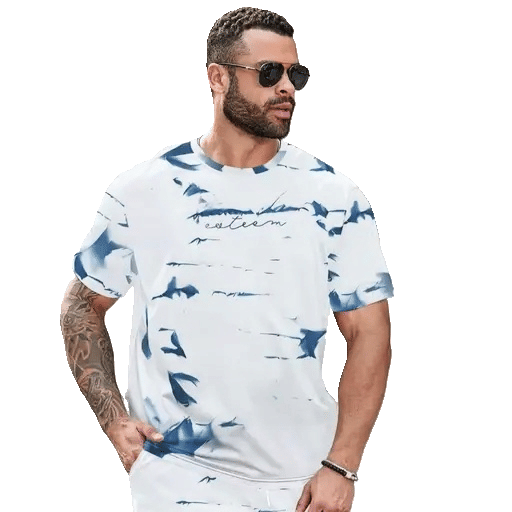     			THINK IT UP Men Cotton Blend Regular Fit Dyed T-Shirt ( Sky Blue )