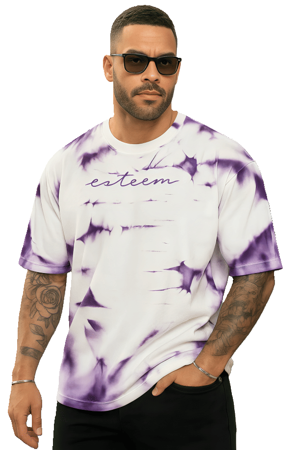     			THINK IT UP Men Cotton Blend Regular Fit Dyed T-Shirt ( Purple )