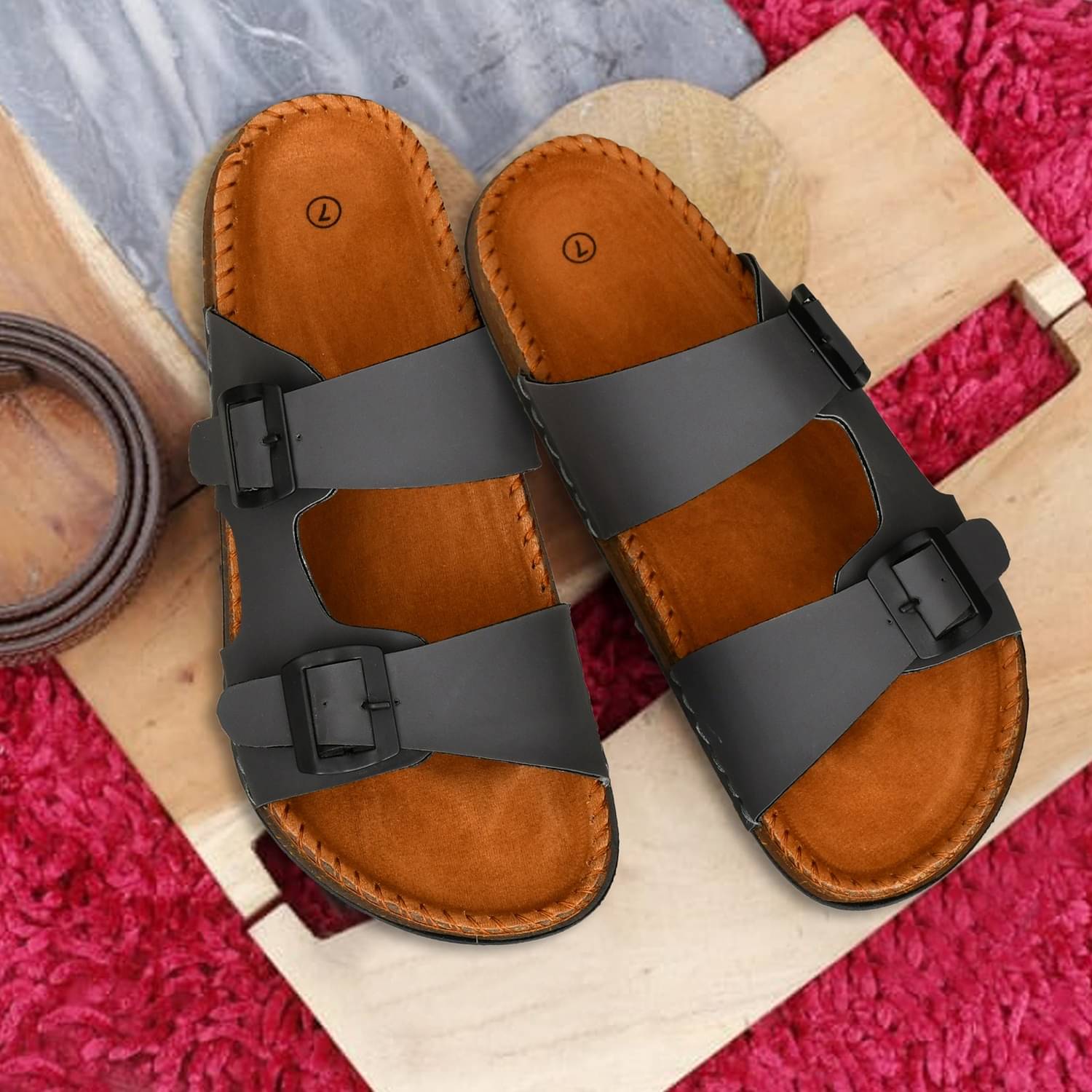     			VATELIO Grey Men's Slide Flip Flop