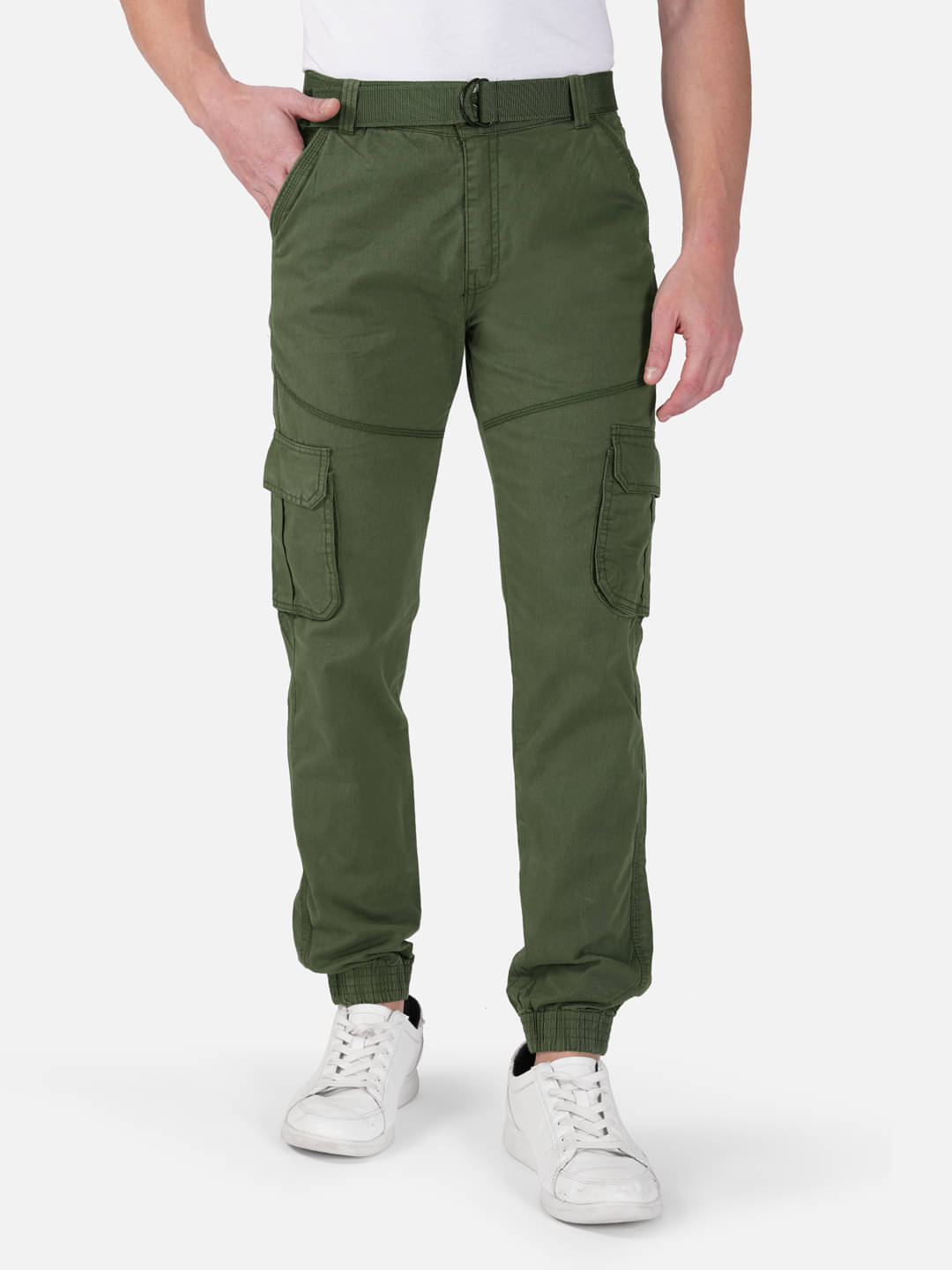     			WARBURG Regular Flat Men's Cargos - Green ( Pack of 1 )