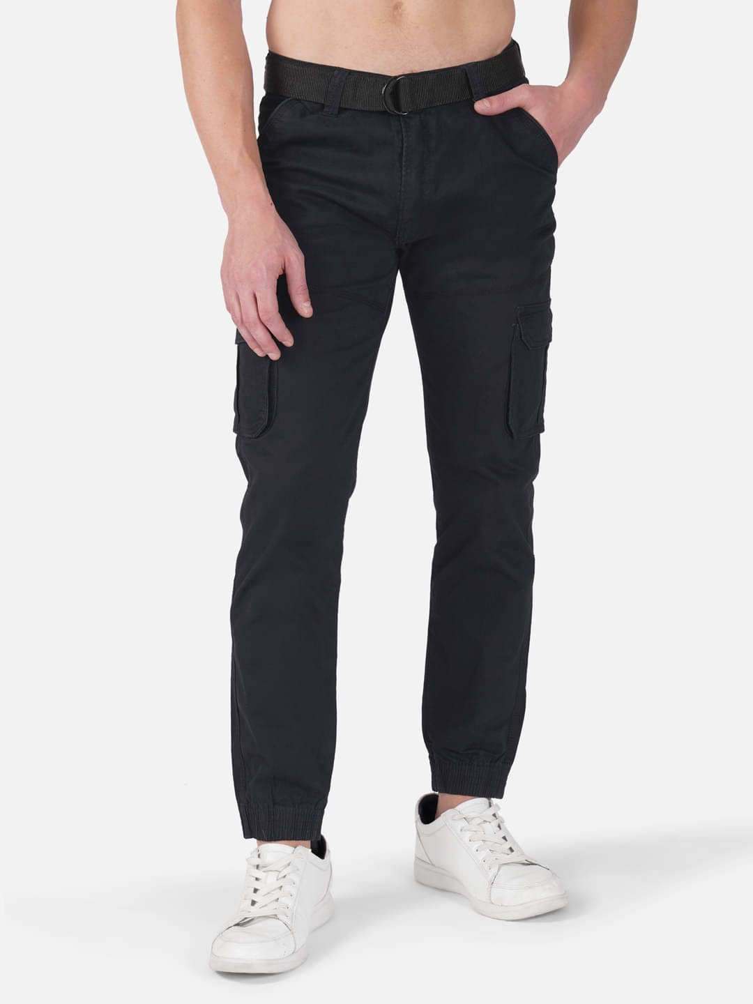     			WARBURG Regular Flat Men's Cargos - Black ( Pack of 1 )