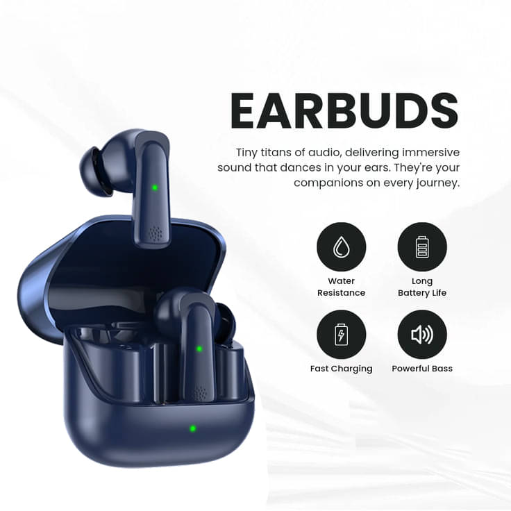     			Wireless Bluetooth Earbuds with Dynamic Sound, Auto Pairing, Compact Charging Case, Comfortable Fit, and Low-Latency Gaming Mode.