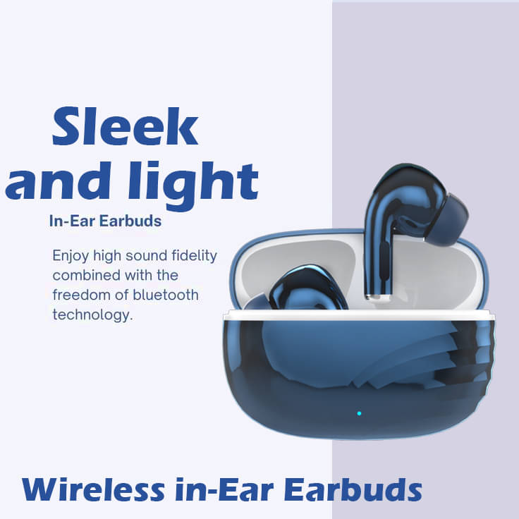     			Wireless Bluetooth Earbuds with HD Stereo Sound, Mic for Calls, Water-Resistant Design, Quick Pairing, and Comfortable All-Day Fit.