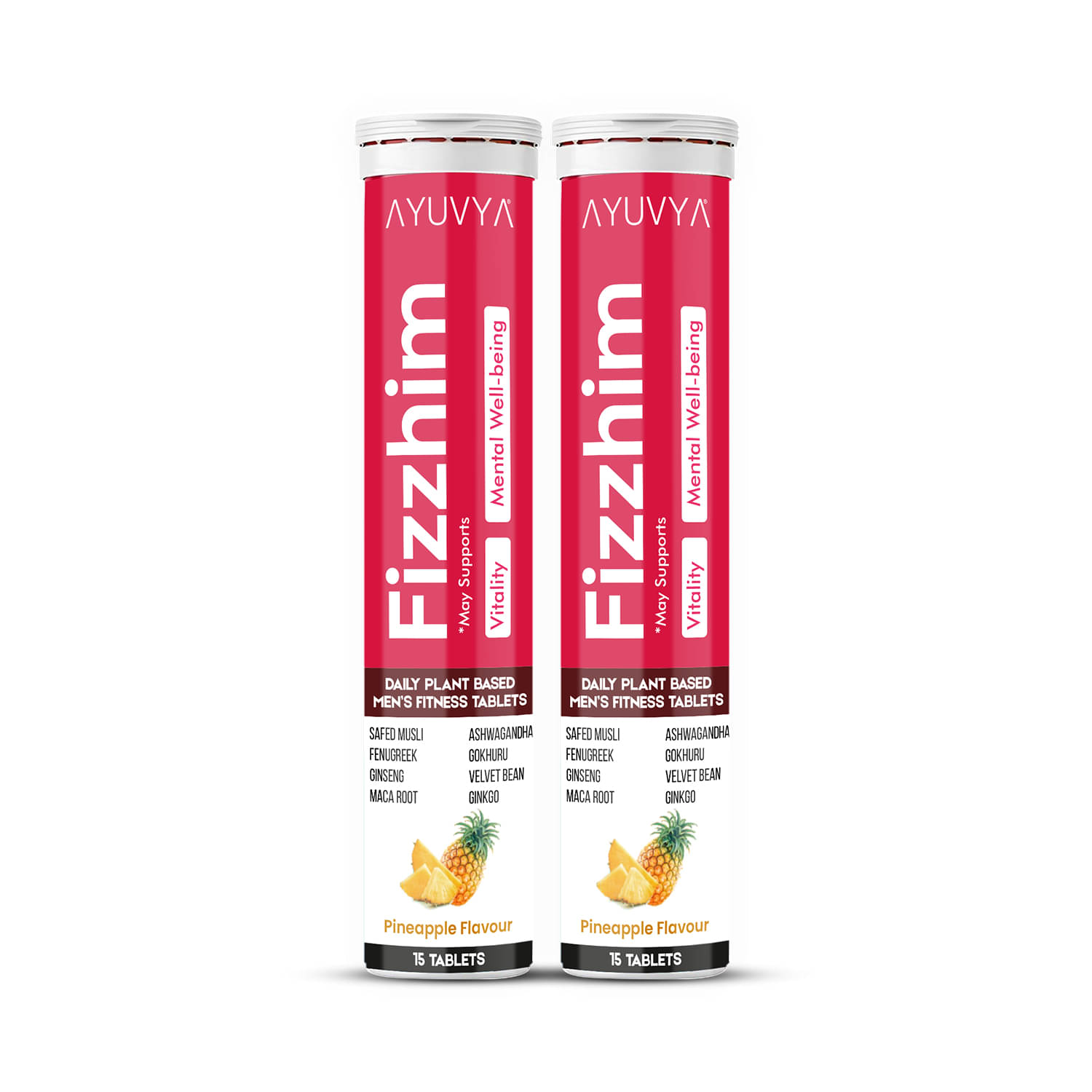 Ayuvya Ayurvedic Fizzhim Men Fitness Tablets, Immunity and strength booster. Reduces weakness and fatigue 15 No.s (Pack of 2) Ayuvya Ayurvedic Fizzhim Men Fitness Tablets, Immunity and strength booster. Reduces weakness and fatigue 15 No.s (Pack of 2)