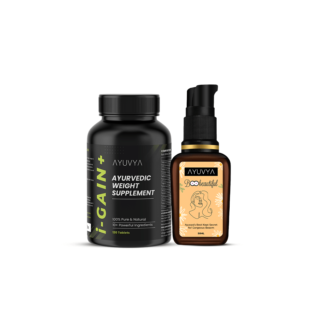     			Ayuvya I-Gain+ Weight Gainer And Bbf Oil Combo Helps Gain Weight & Improve Sagging Skin Combo(Pack of 2)