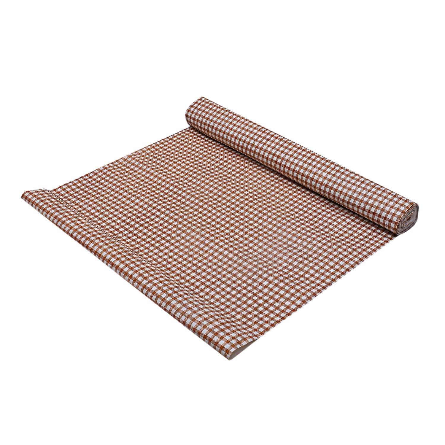 mopak decor Polyester Small Checks Fridge Mat & Cover ( 500 45 ) Pack of 1 - Brown mopak decor Polyester Small Checks Fridge Mat & Cover ( 500 45 ) Pack of 1 - Brown