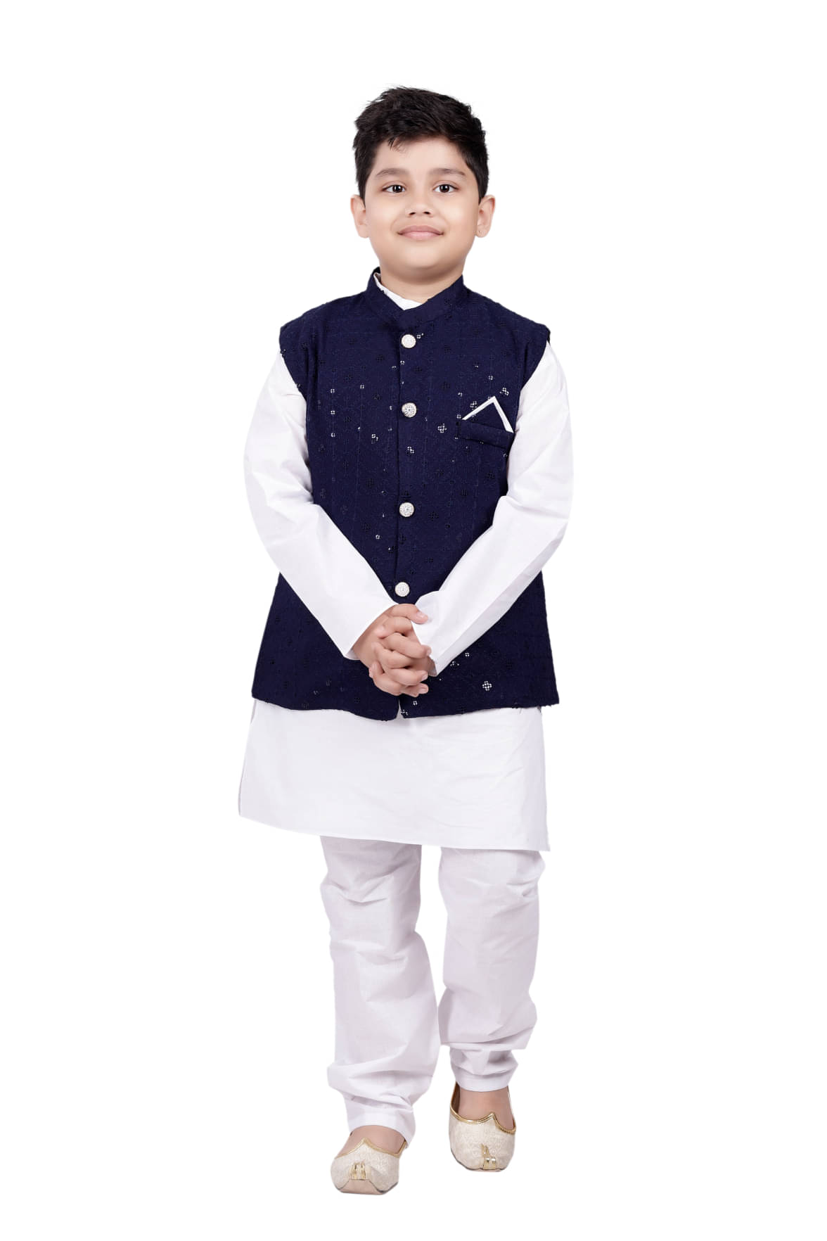     			s muktar garments Baby Boys Cotton Blend Navy Kurta Pyjama Set ( Pack of 1 )
