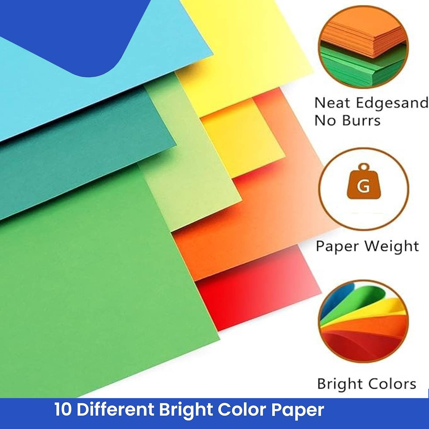     			viDixn (VIDX-1) Multicolour A4 Size Sheet, 50 Piece 5 Sheets Each Colour Printing Papers, Art & Craft Paper Sheets, Double Sided Coloured DIY Craft Smooth Finish for Home, School, Office (Pack-1)