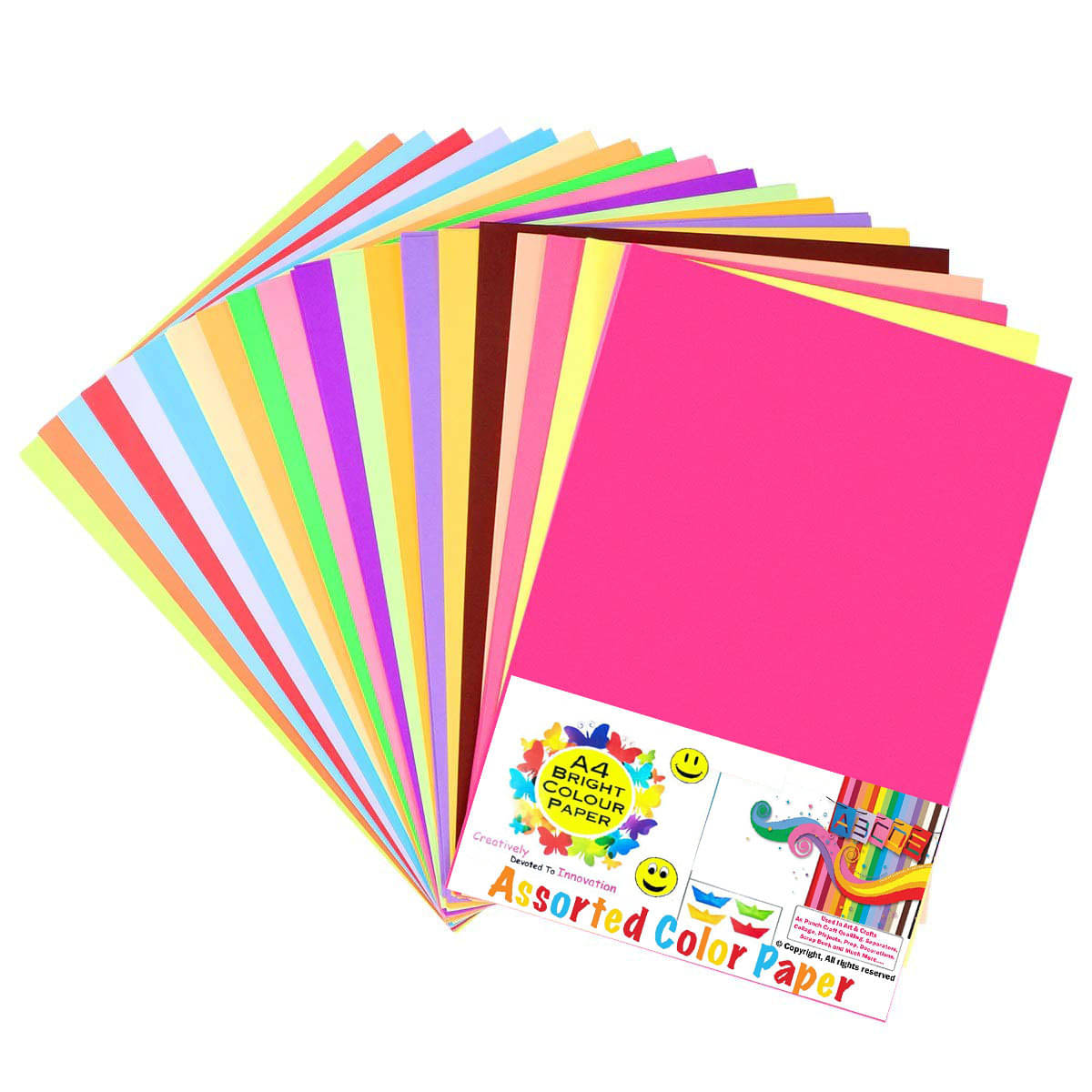     			viDixn (VIDX-10) Multicolour A4 Size Sheet, 100 Piece 10 Sheets Each Colour Printing Papers, Art & Craft Paper Sheets, Double Sided Coloured DIY Craft Smooth Finish for Home, School, Office (Pack-1)