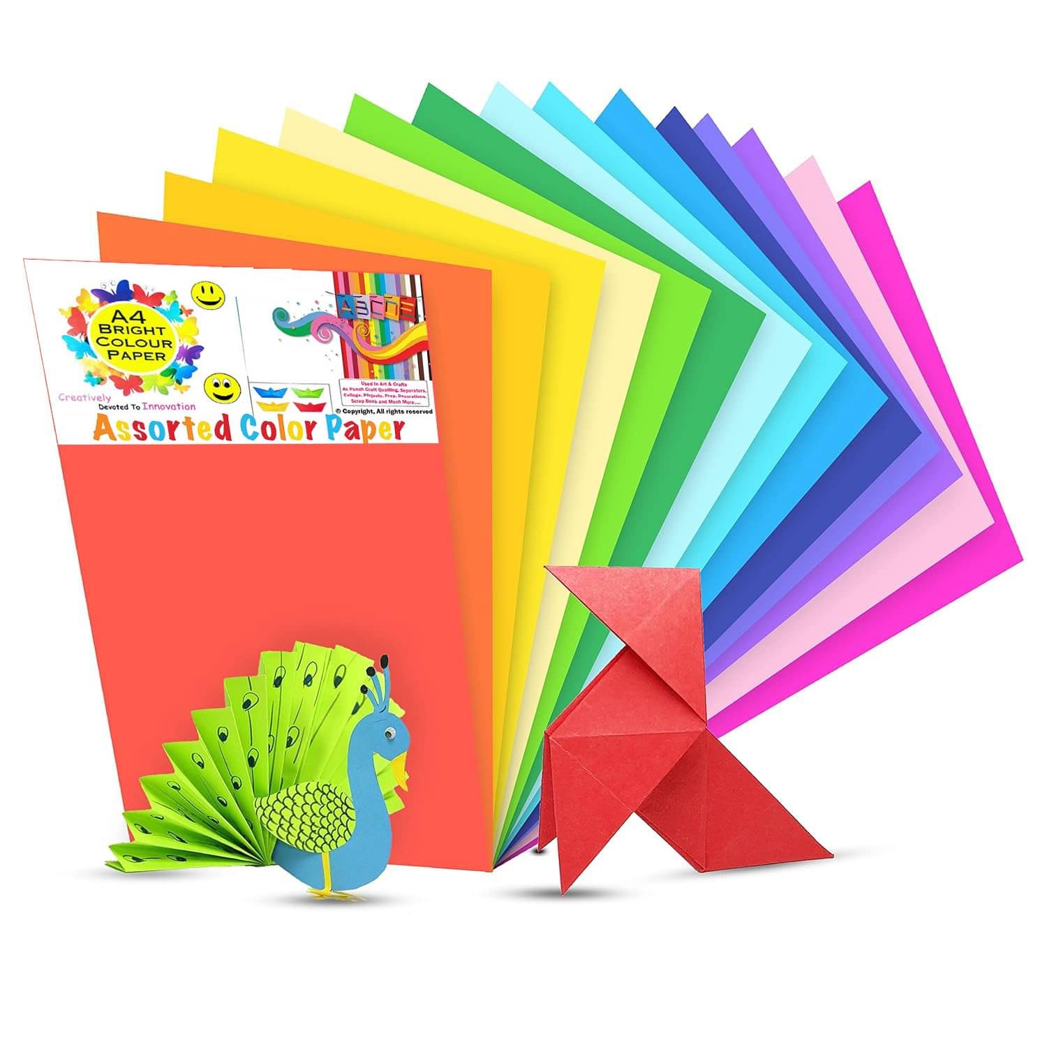     			viDixn (VIDX-2) Multicolour A4 Size Sheet, 100 Piece 10 Sheets Each Colour Printing Papers, Art & Craft Paper Sheets, Double Sided Coloured DIY Craft Smooth Finish for Home, School, Office (Pack-1)