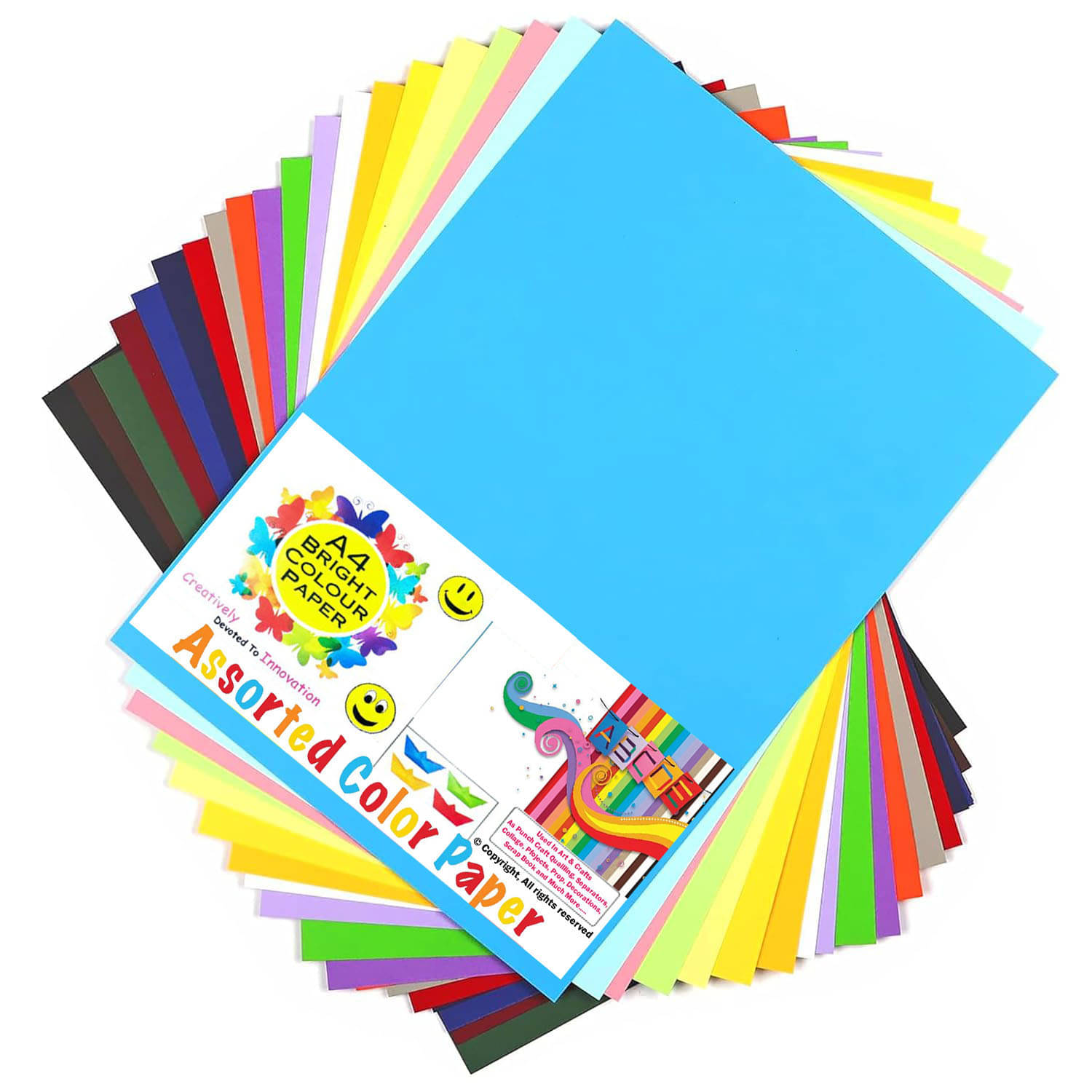    			viDixn (VIDX-2) Multicolour A4 Size Sheet, 200 Piece 20 Sheets Each Colour Printing Papers, Art & Craft Paper Sheets, Double Sided Coloured DIY Craft Smooth Finish for Home, School, Office (Pack-1)