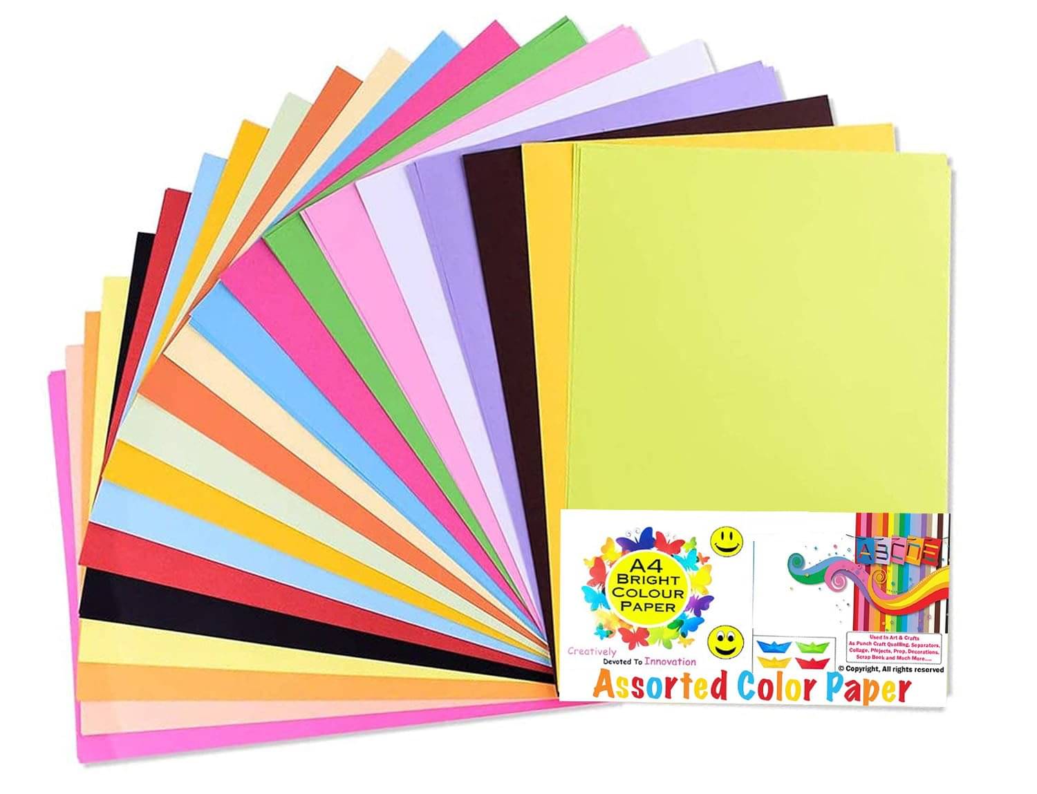     			viDixn (VIDX-3) Multicolour A4 Size Sheet, 100 Piece 10 Sheets Each Colour Printing Papers, Art & Craft Paper Sheets, Double Sided Coloured DIY Craft Smooth Finish for Home, School, Office (Pack-1)
