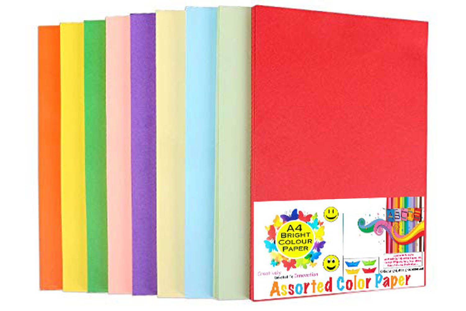     			viDixn (VIDX-9) Multicolour A4 Size Sheet, 100 Piece 10 Sheets Each Colour Printing Papers, Art & Craft Paper Sheets, Double Sided Coloured DIY Craft Smooth Finish for Home, School, Office (Pack-1)