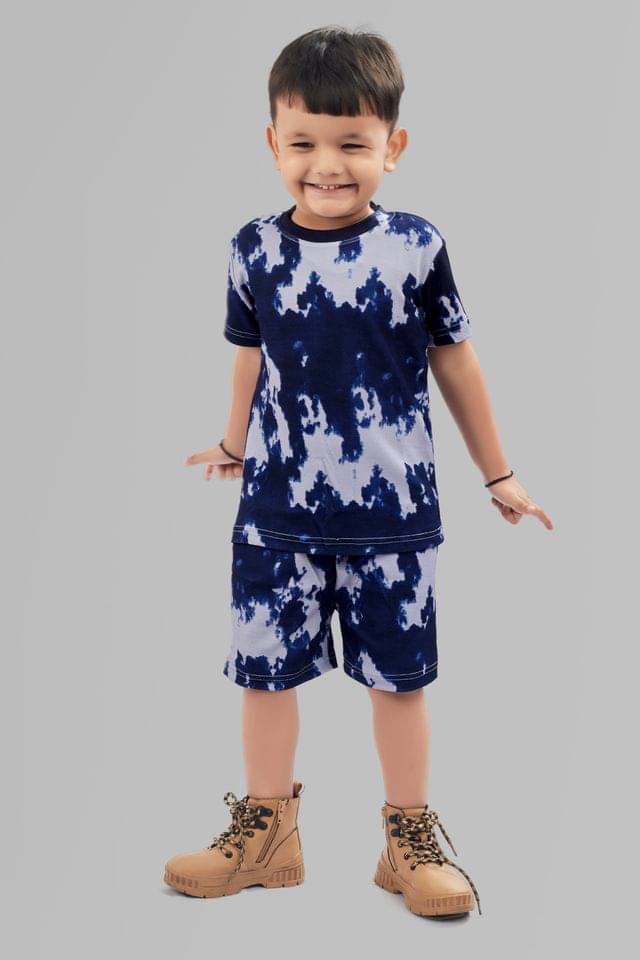 ASTYLOR Pack of 1 Unisex Cotton Blend T-Shirt & Shorts Set ( Navy Blue ) ASTYLOR Pack of 1 Unisex Cotton Blend T-Shirt & Shorts Set ( Navy Blue )