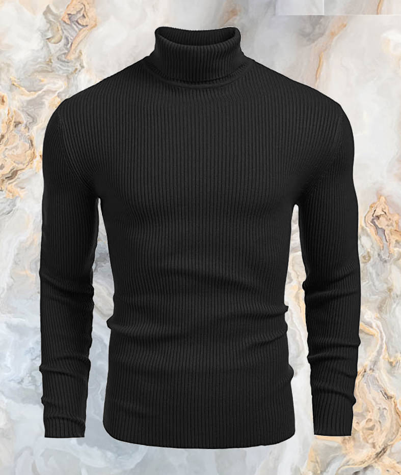 CAT BUNNY Woollen High Neck Men's Sweatshirt - Black ( Pack of 1 ) CAT BUNNY Woollen High Neck Men's Sweatshirt - Black ( Pack of 1 )