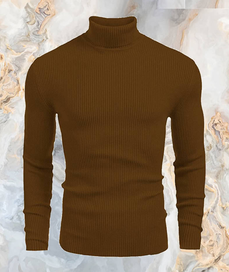     			CAT BUNNY Woollen High Neck Men's Sweatshirt - Brown ( Pack of 1 )