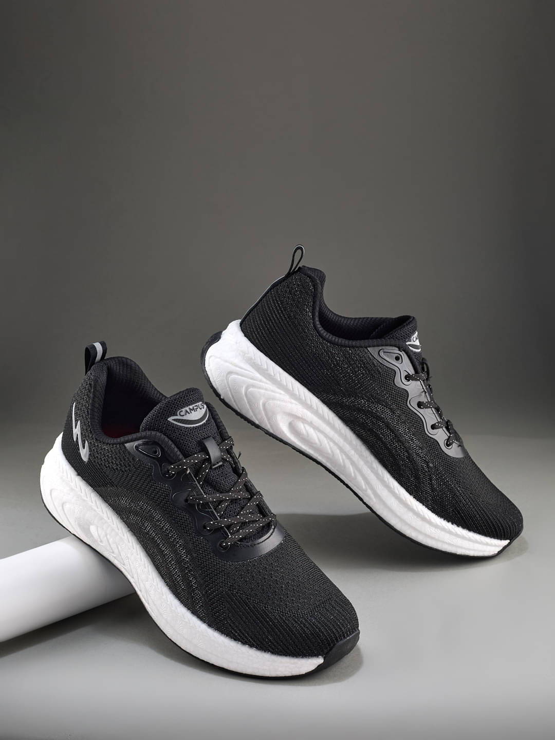     			Campus HYPE PRO Black Men's Sports Running Shoes