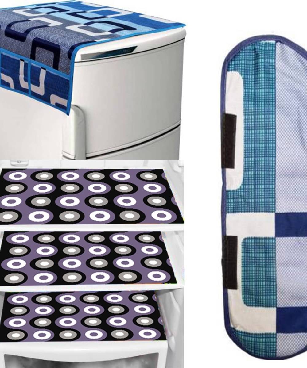     			DPA Collection PVC Abstract Printed Fridge Covers ( 44 29 ) Pack of 5 - Blue