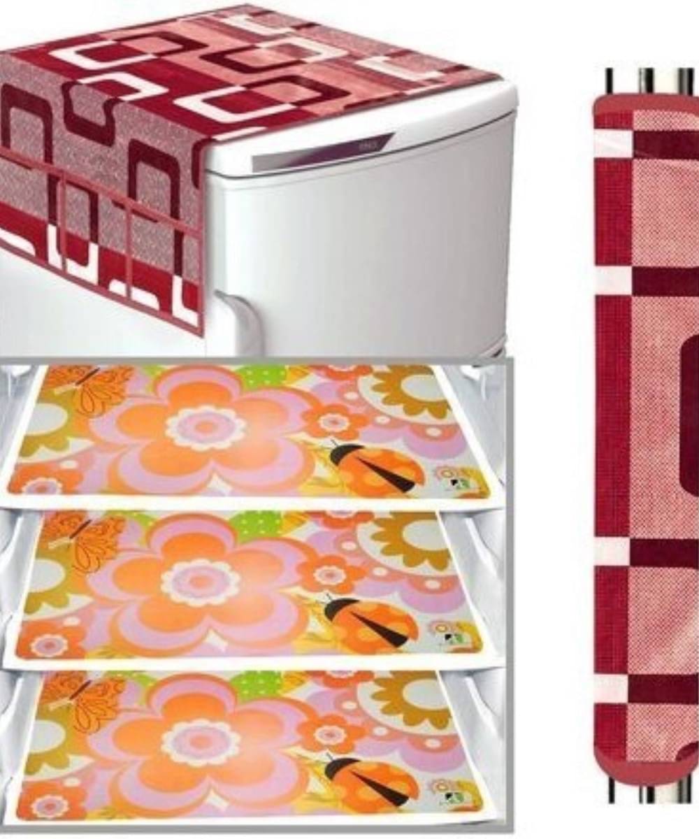 DPA Collection PVC Abstract Printed Fridge Covers ( 44 29 ) Pack of 5 - Red     			DPA Collection PVC Abstract Printed Fridge Covers ( 44 29 ) Pack of 5 - Red
