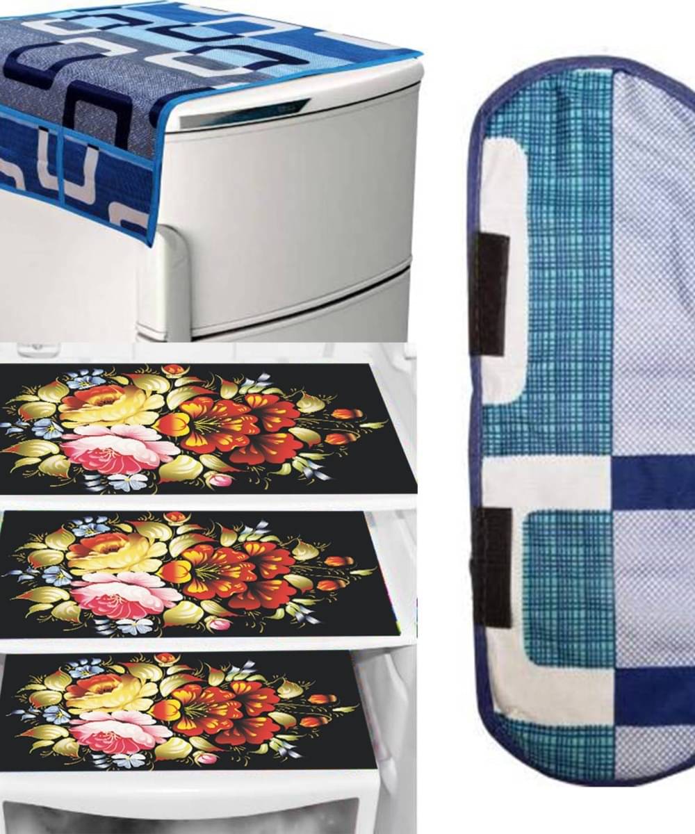 DPA Collection PVC Abstract Printed Fridge Mats ( 44 29 ) Pack of 5 - Blue     			DPA Collection PVC Abstract Printed Fridge Mats ( 44 29 ) Pack of 5 - Blue