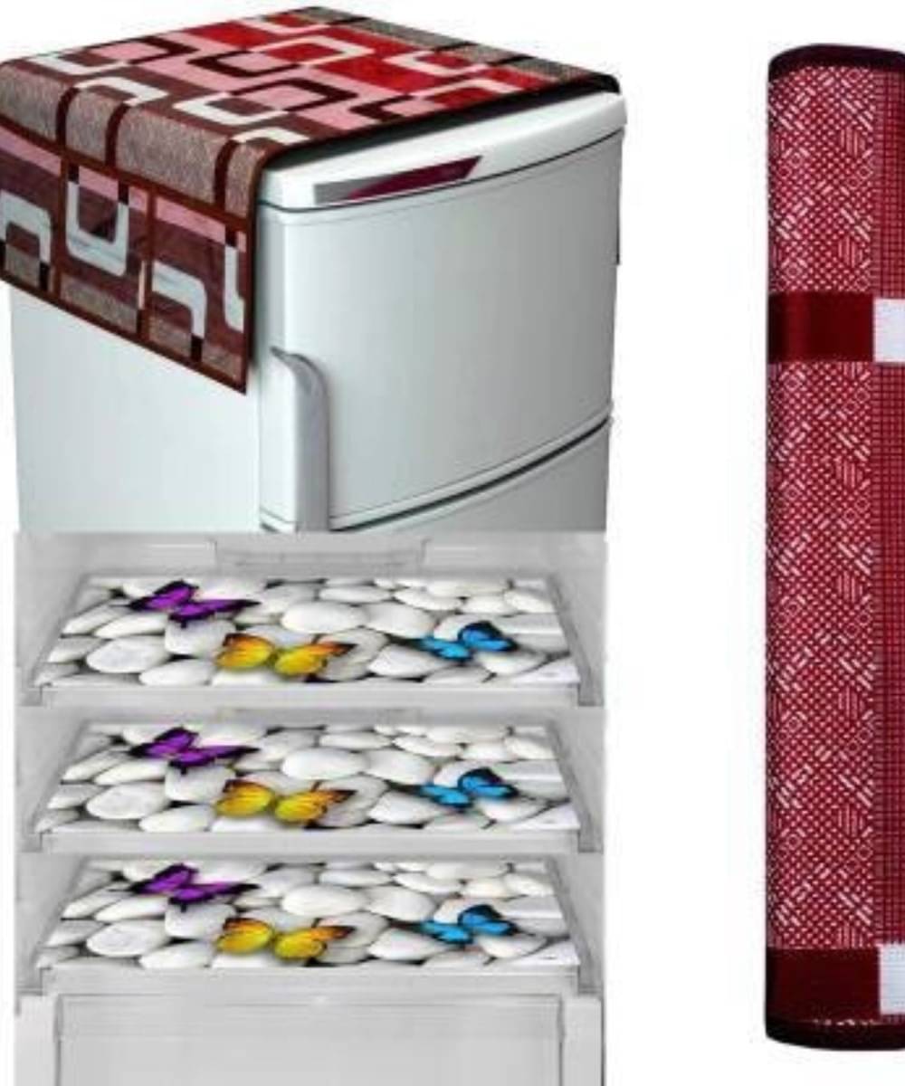 DPA Collection PVC Abstract Printed Fridge Covers ( 44 29 ) Pack of 5 - Red     			DPA Collection PVC Abstract Printed Fridge Covers ( 44 29 ) Pack of 5 - Red