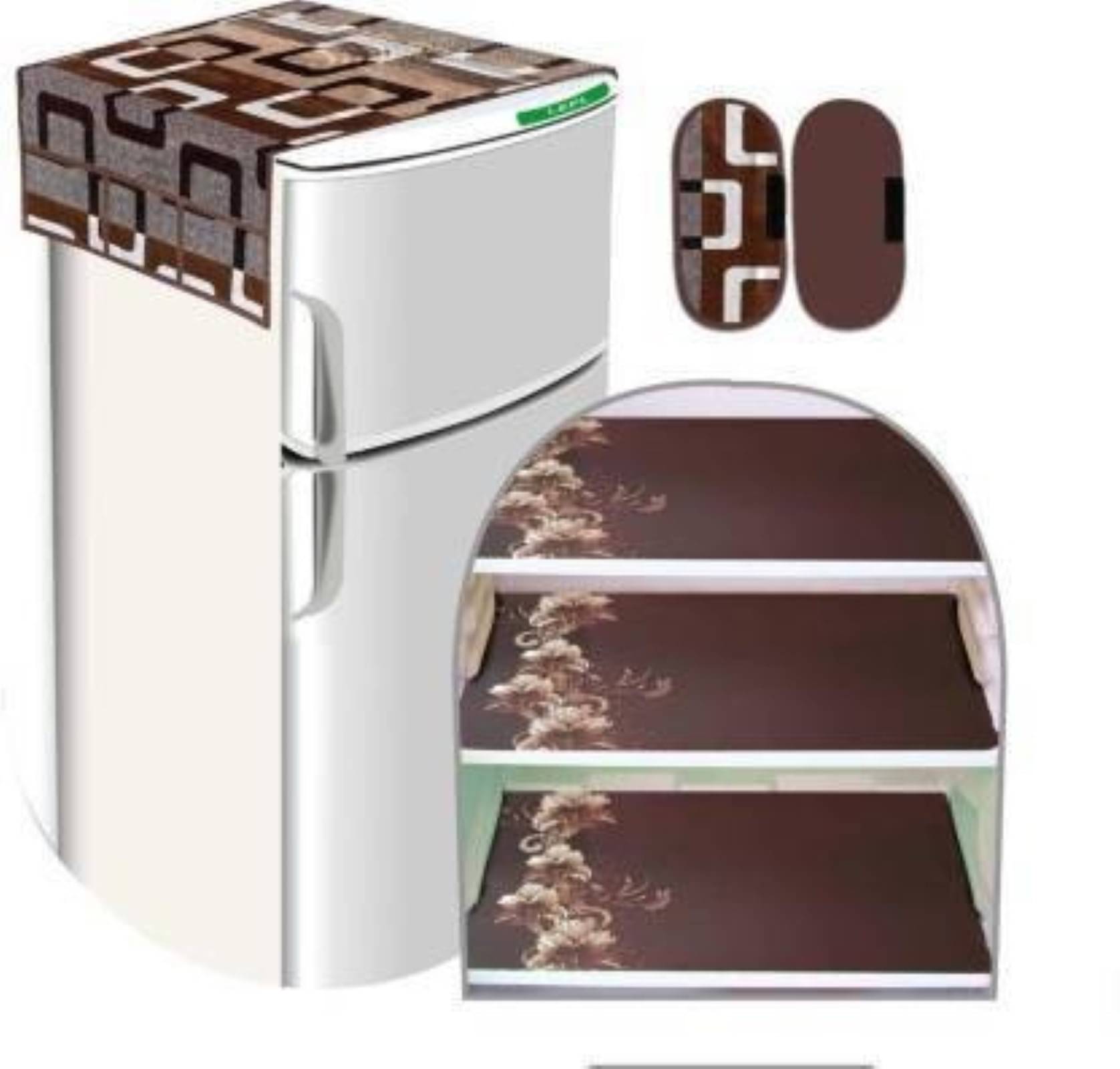 DPA Collection PVC Abstract Printed Fridge Covers ( 44 29 ) Pack of 5 - Brown DPA Collection PVC Abstract Printed Fridge Covers ( 44 29 ) Pack of 5 - Brown