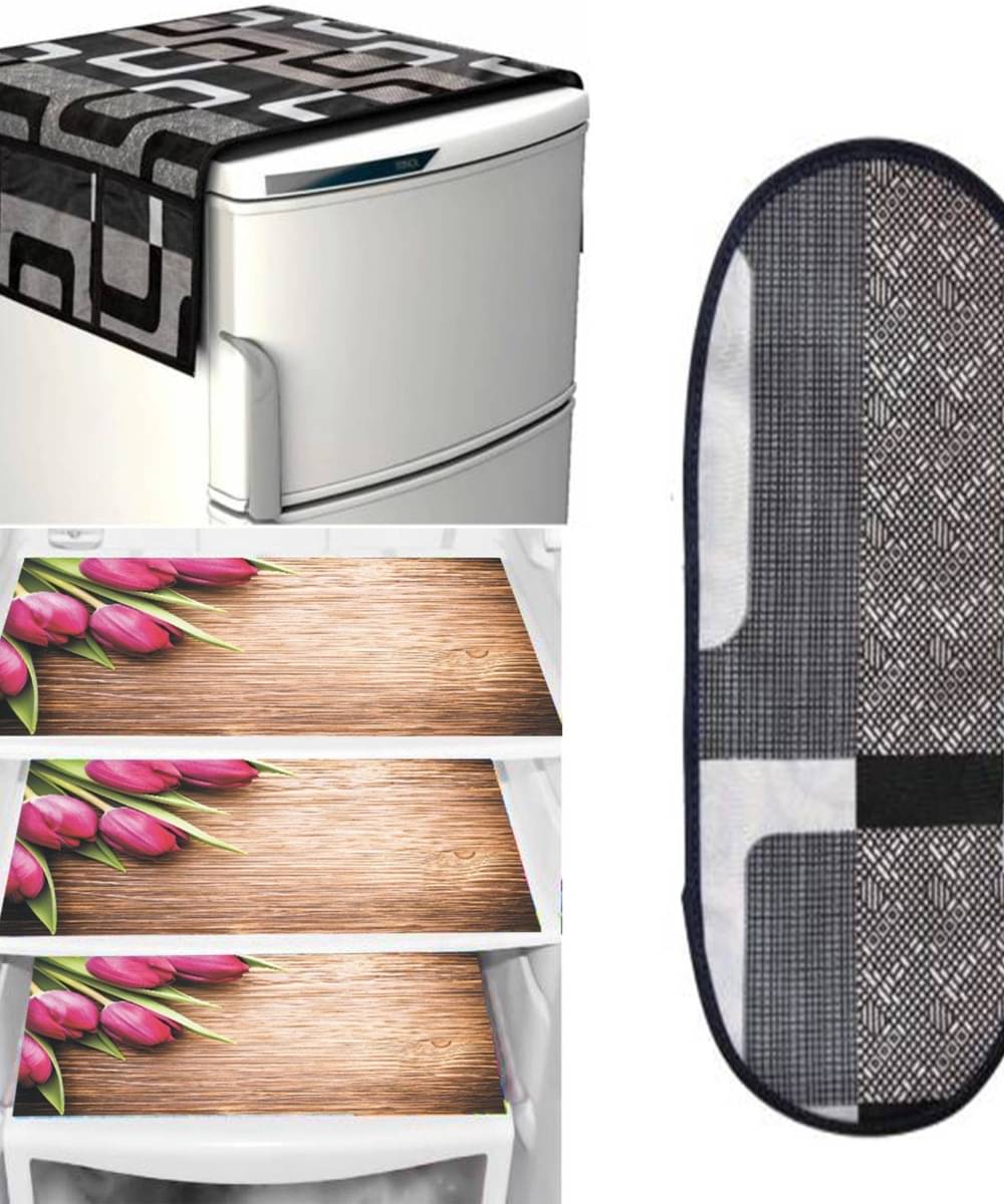 DPA Collection PVC Abstract Printed Fridge Covers ( 44 29 ) Pack of 5 - Black     			DPA Collection PVC Abstract Printed Fridge Covers ( 44 29 ) Pack of 5 - Black