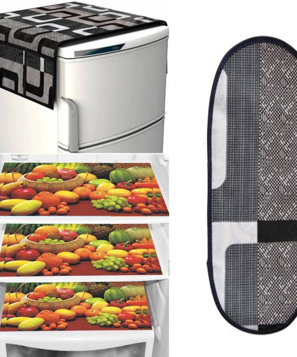 DPA Collection PVC Abstract Printed Fridge Covers ( 44 29 ) Pack of 5 - Black     			DPA Collection PVC Abstract Printed Fridge Covers ( 44 29 ) Pack of 5 - Black