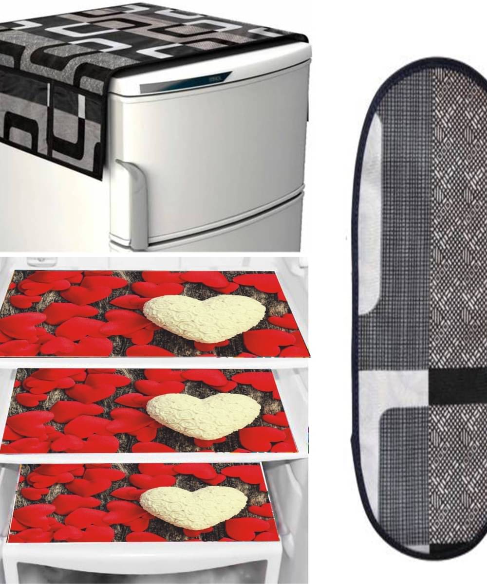 DPA Collection PVC Abstract Printed Fridge Covers ( 44 29 ) Pack of 5 - Black DPA Collection PVC Abstract Printed Fridge Covers ( 44 29 ) Pack of 5 - Black