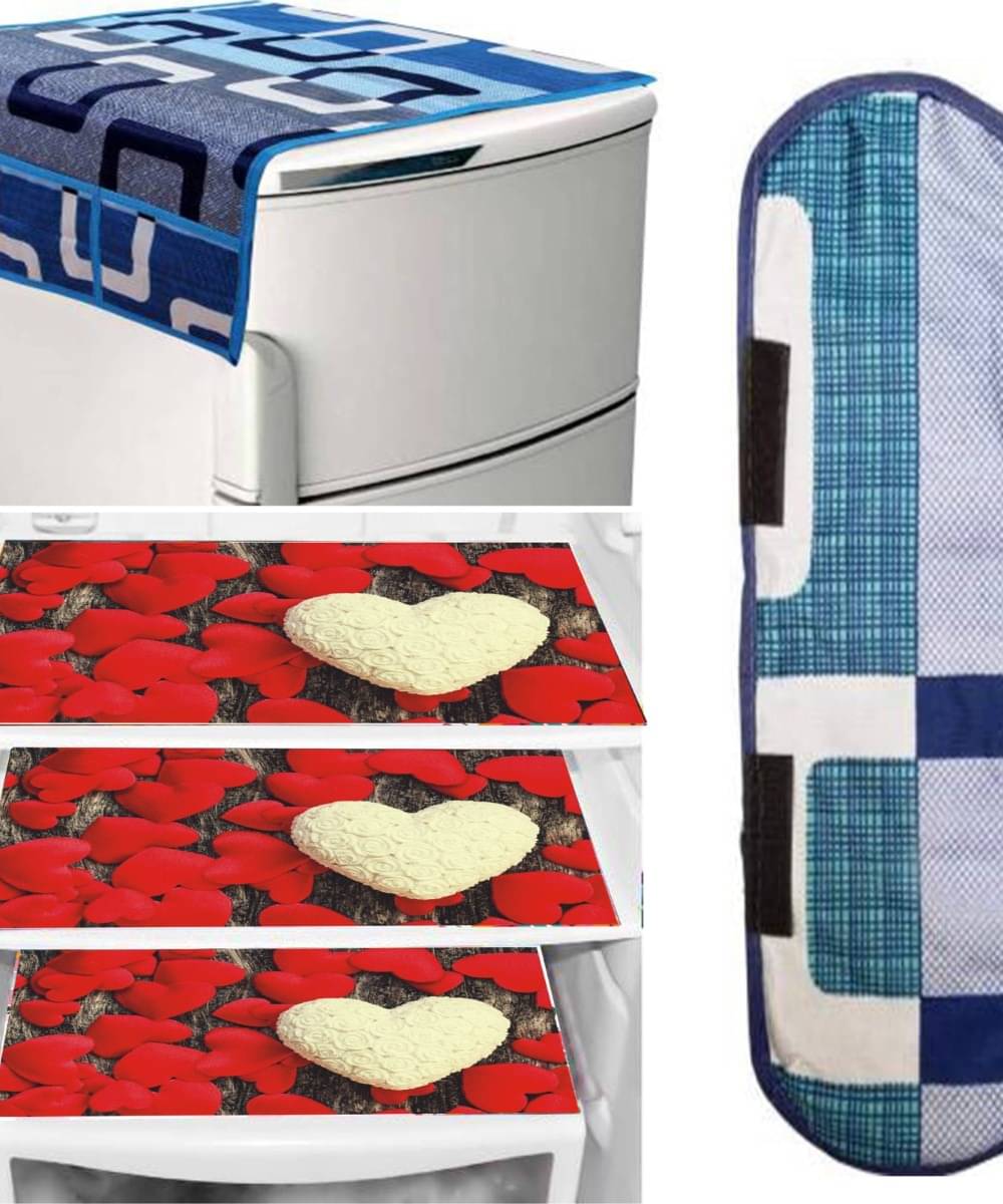 DPA Collection PVC Abstract Printed Fridge Covers ( 44 29 ) Pack of 5 - Blue     			DPA Collection PVC Abstract Printed Fridge Covers ( 44 29 ) Pack of 5 - Blue