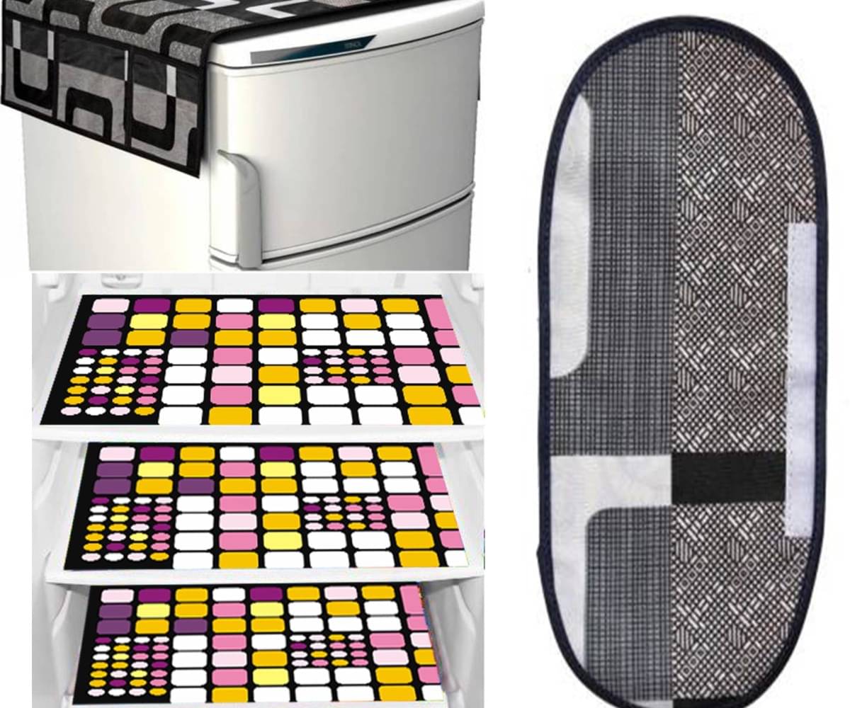 DPA Collection PVC Abstract Printed Fridge Covers ( 44 29 ) Pack of 5 - Black DPA Collection PVC Abstract Printed Fridge Covers ( 44 29 ) Pack of 5 - Black