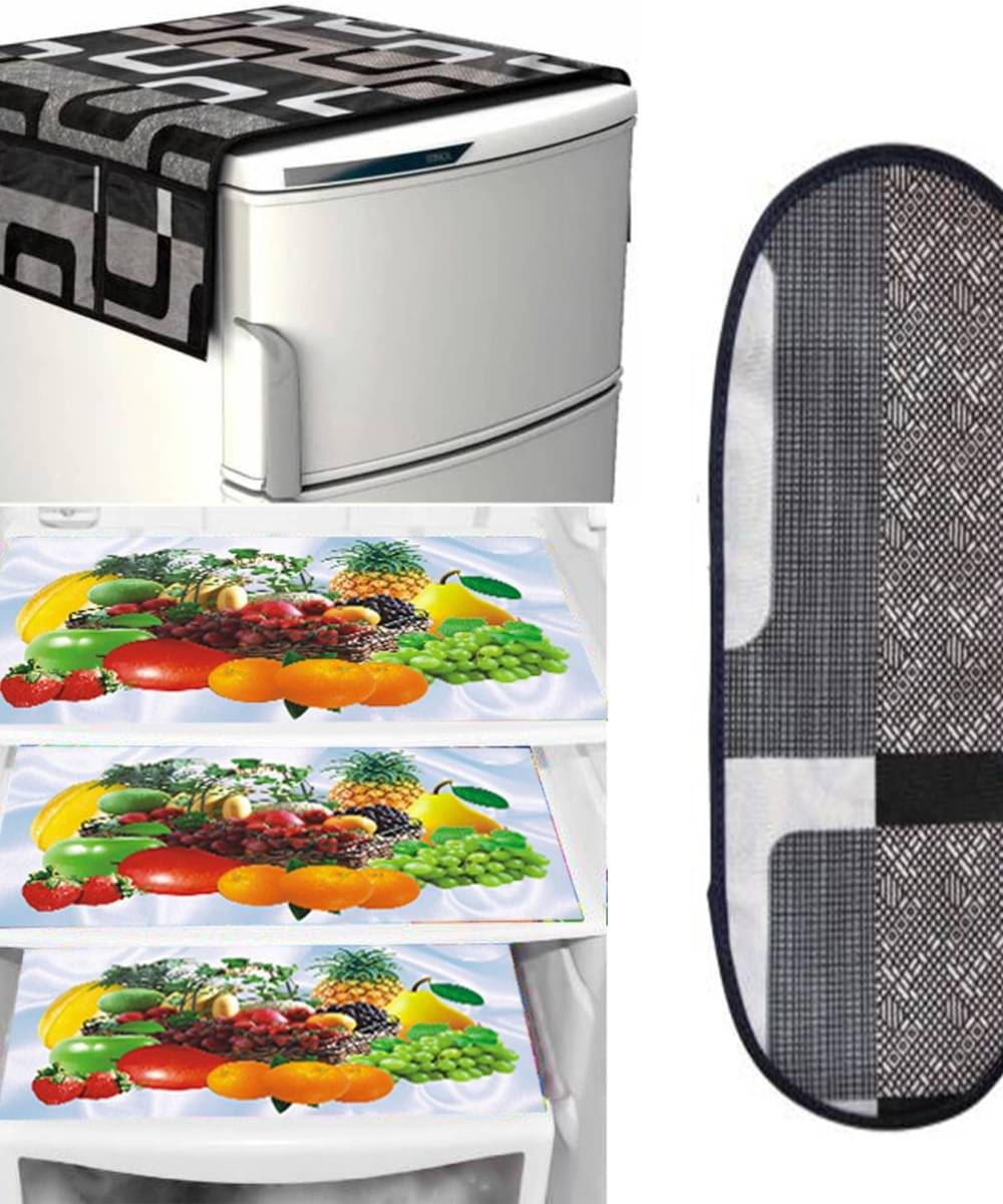 DPA Collection PVC Abstract Printed Fridge Covers ( 44 29 ) Pack of 5 - Black DPA Collection PVC Abstract Printed Fridge Covers ( 44 29 ) Pack of 5 - Black