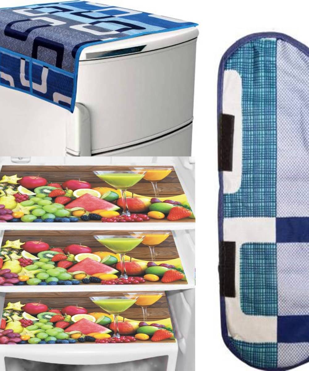 DPA Collection PVC Abstract Printed Fridge Covers ( 44 29 ) Pack of 5 - Blue     			DPA Collection PVC Abstract Printed Fridge Covers ( 44 29 ) Pack of 5 - Blue