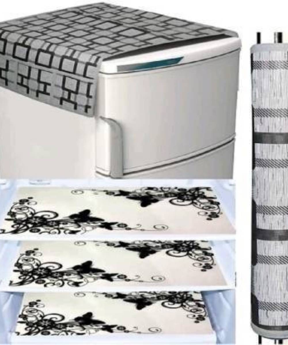     			DPA Collection PVC Abstract Printed Fridge Covers ( 44 29 ) Pack of 5 - Gray