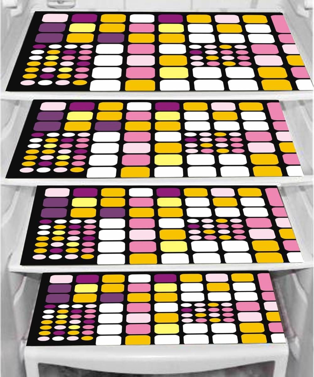     			DPA Collection PVC Abstract Printed Fridge Mats ( 44 29 ) Pack of 4 - Multicolor