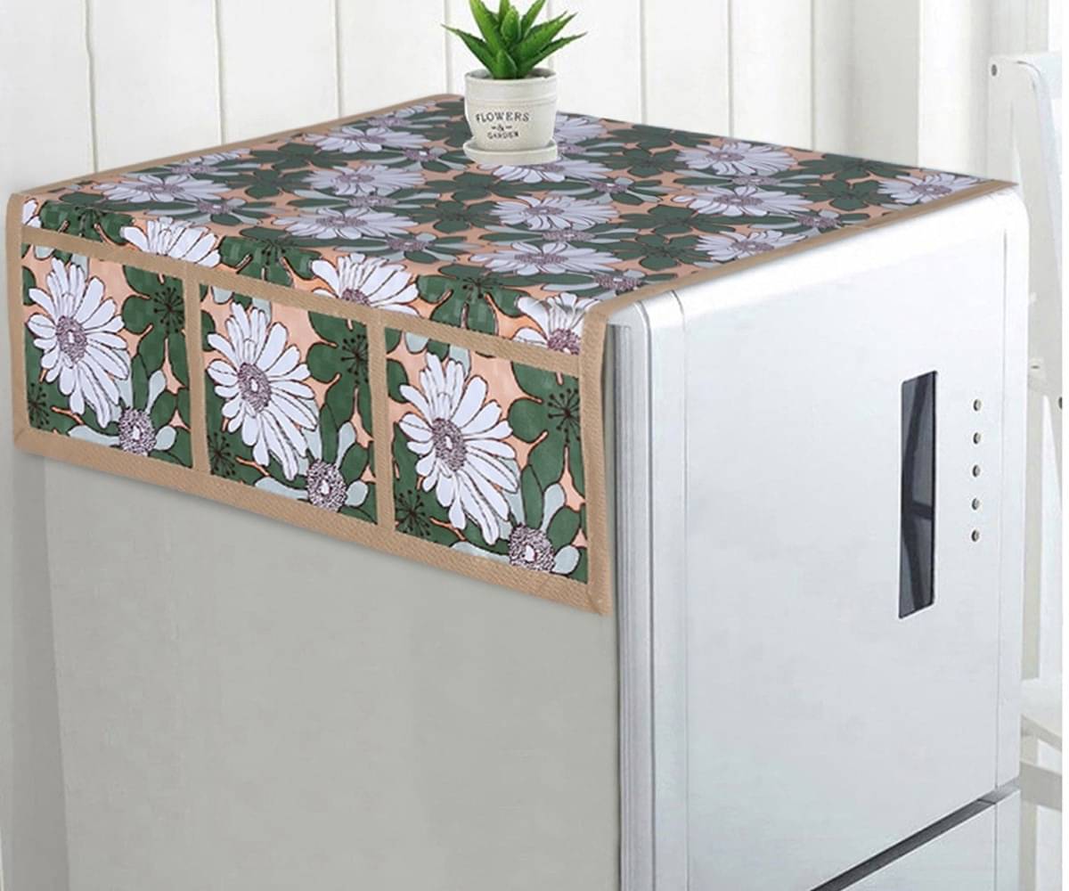     			DPA Collection PVC Floral Fridge Covers ( 44 29 ) Pack of 1 - Multicolor